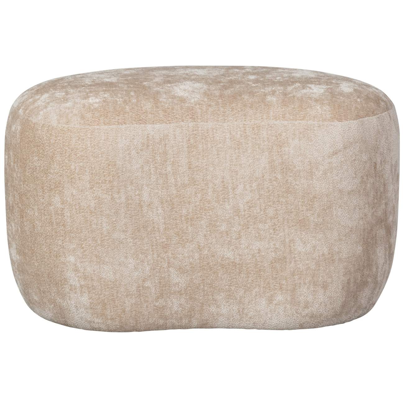 Hocker Popular aus Chenille-Stoff, Natur