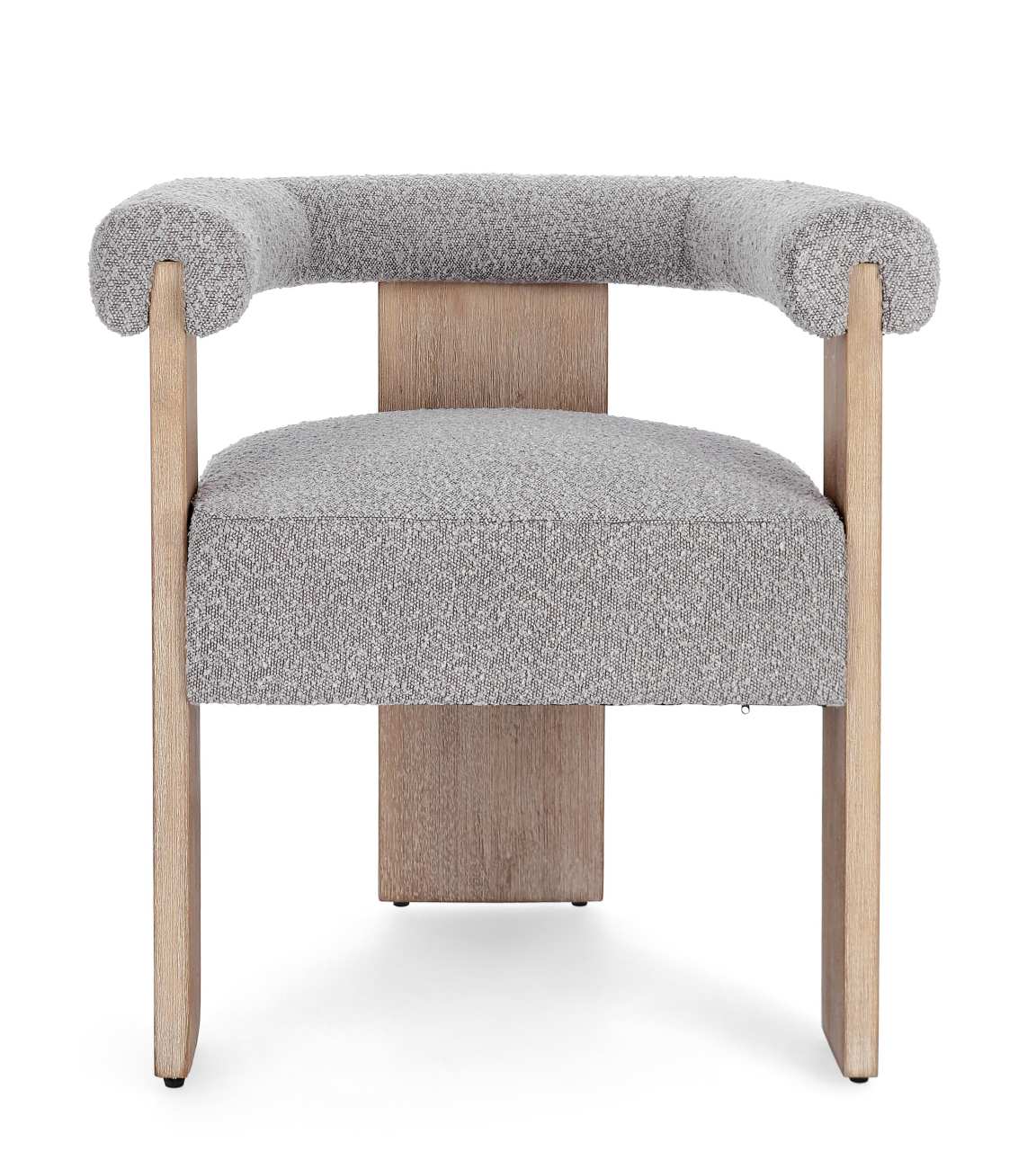 Esszimmerstuhl Agape aus Boucle, Grau / Natur
