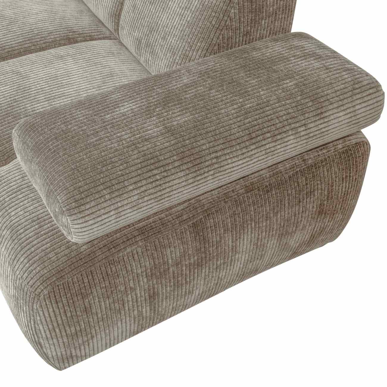 Ecksofa Mojo aus Flachcord Links, Sand