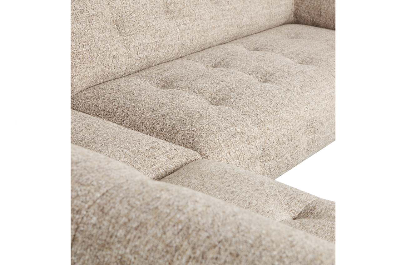 Ecksofa Lloyd aus grobmaschigen Stoff Links, Beige