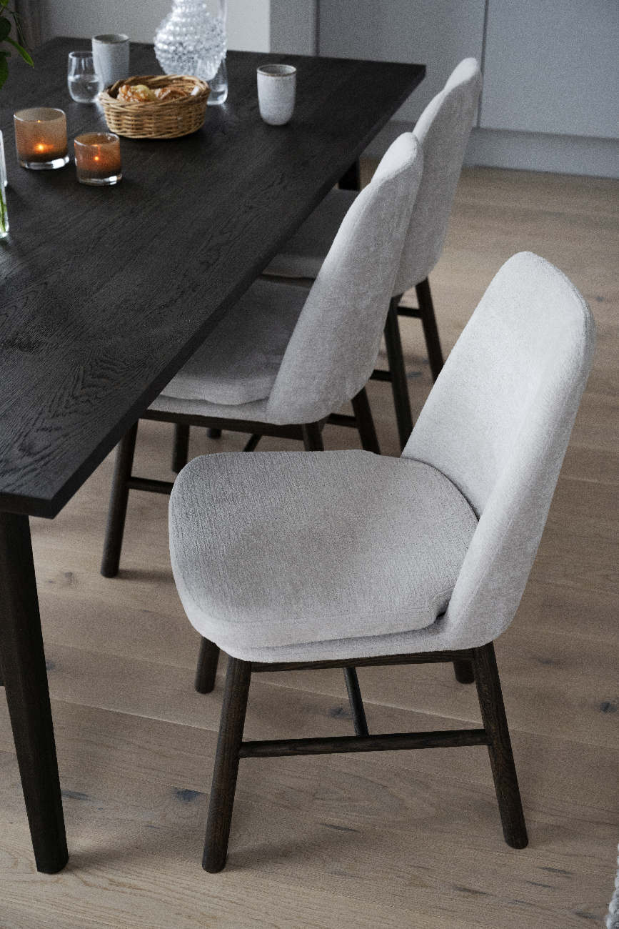 Stuhl Amesbury Beige, Gestell Eiche braun