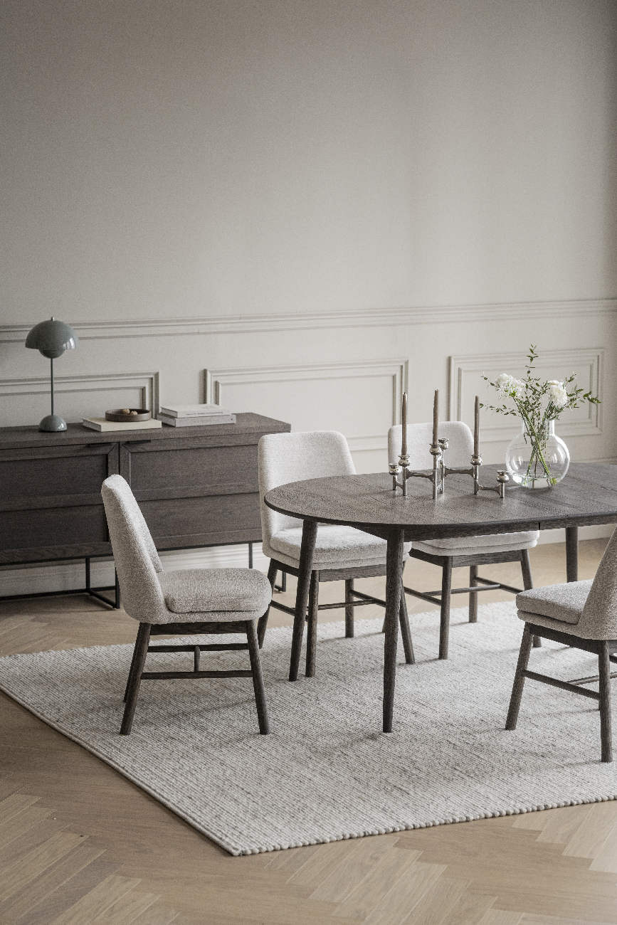 Stuhl Amesbury Beige, Gestell Eiche braun