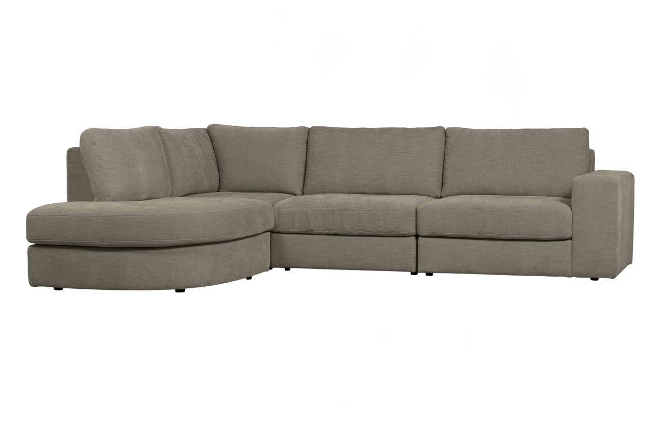 Ecksofa Family aus Webstoff Links, Grau