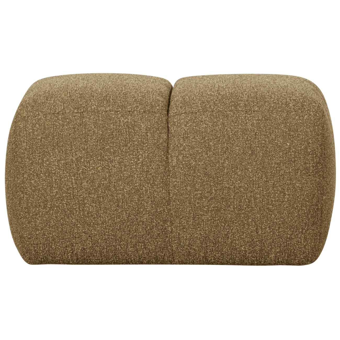 Hocker Mojo aus Boucle-Stoff, Gelb/Braun