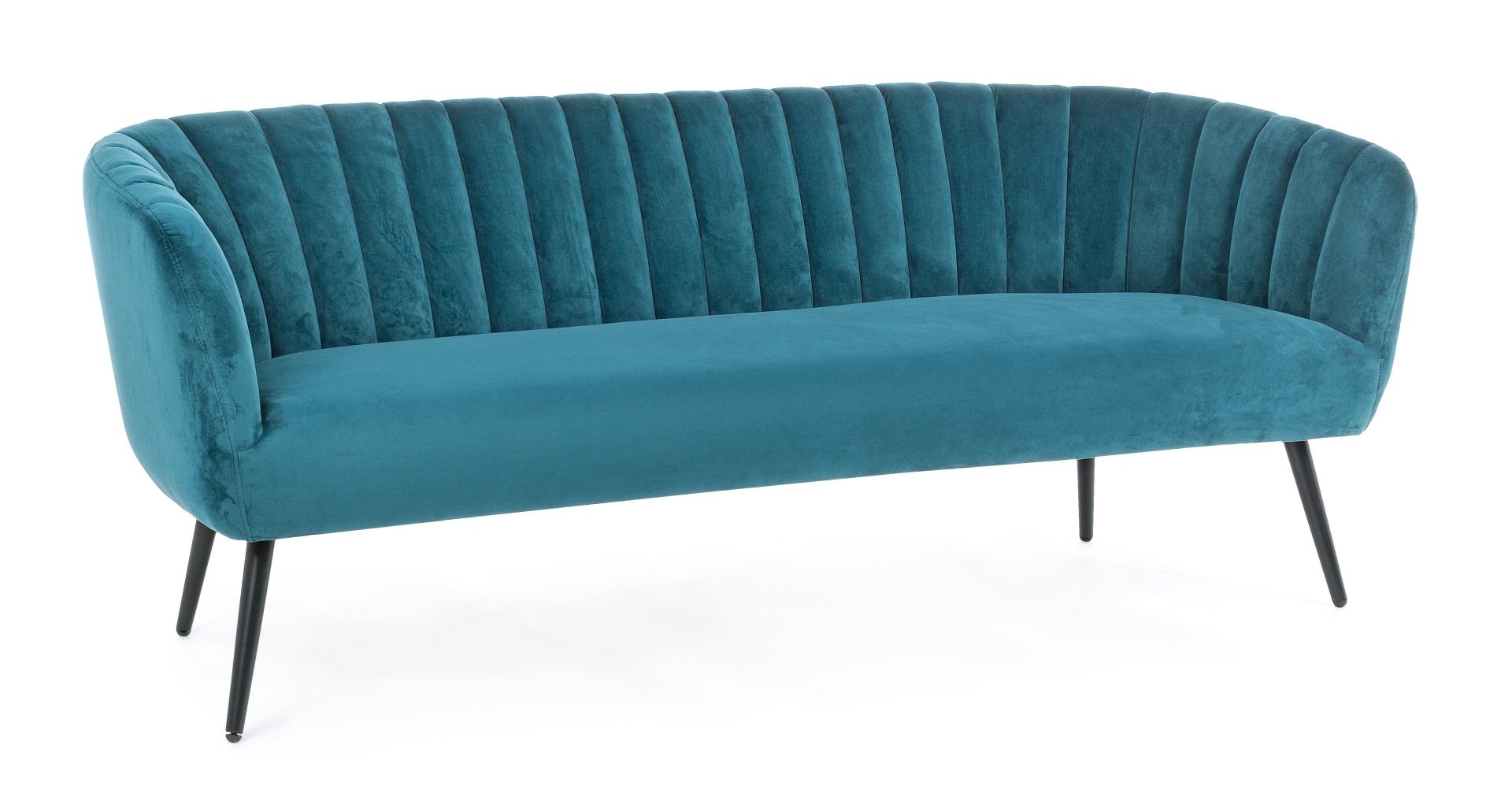 3-Sitzer Sofa Avril in Samt-Optik, Blau