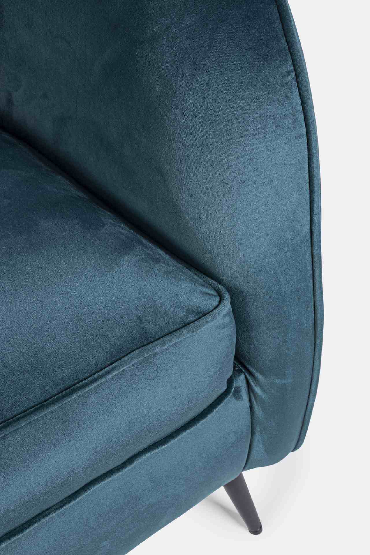 2-Sitzer Sofa Candis in Samt-Optik, Blau