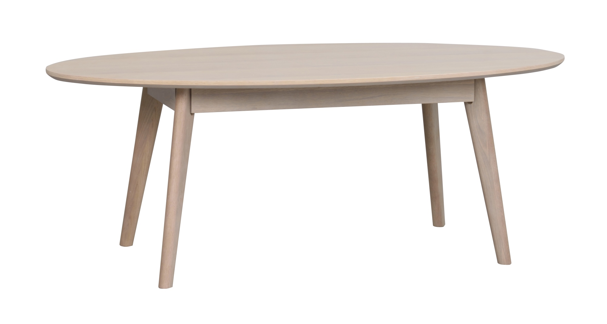 Couchtisch Yumi Oval 130x65cm, Esche Weiß pigmentiert