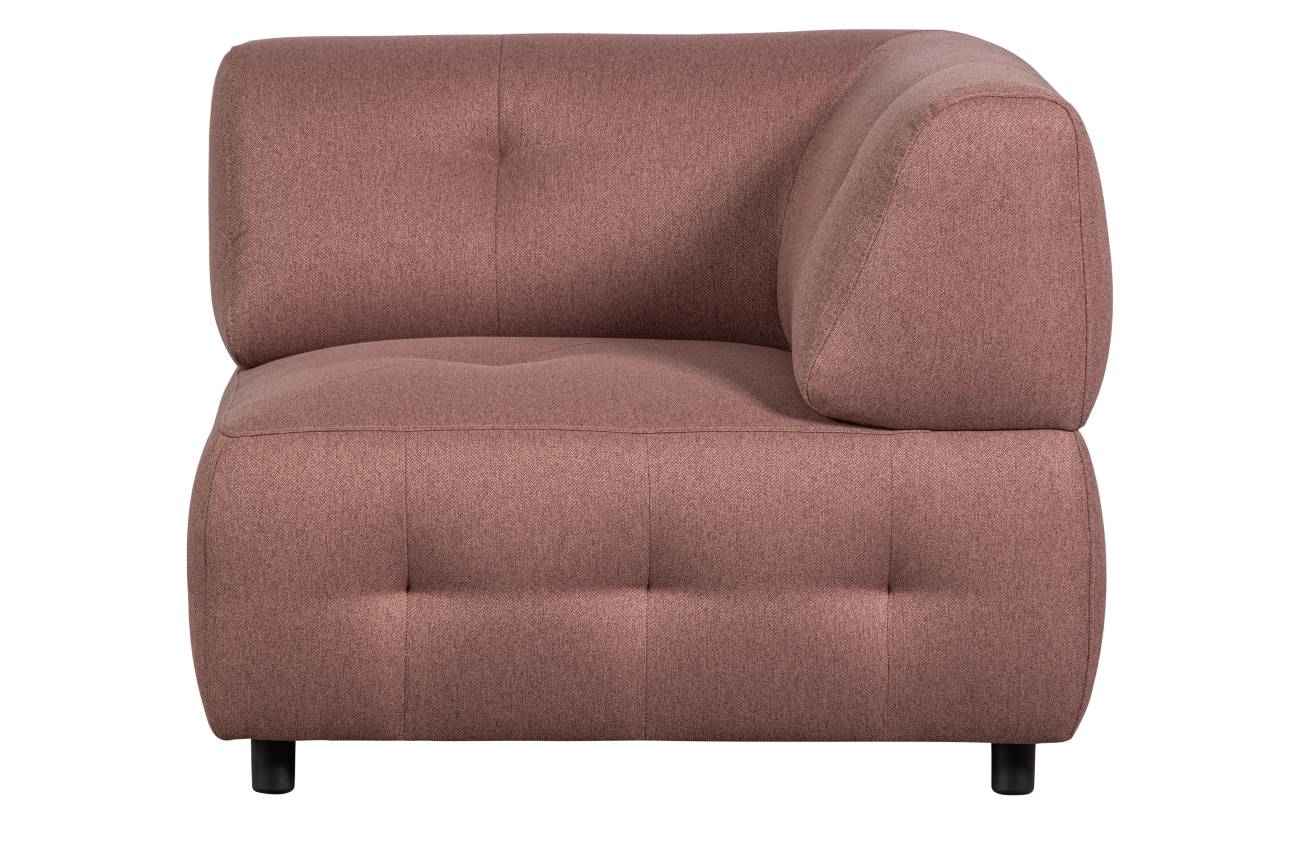 Modulsofa Louis Eck-Element aus gewebten Stoff, Rosa