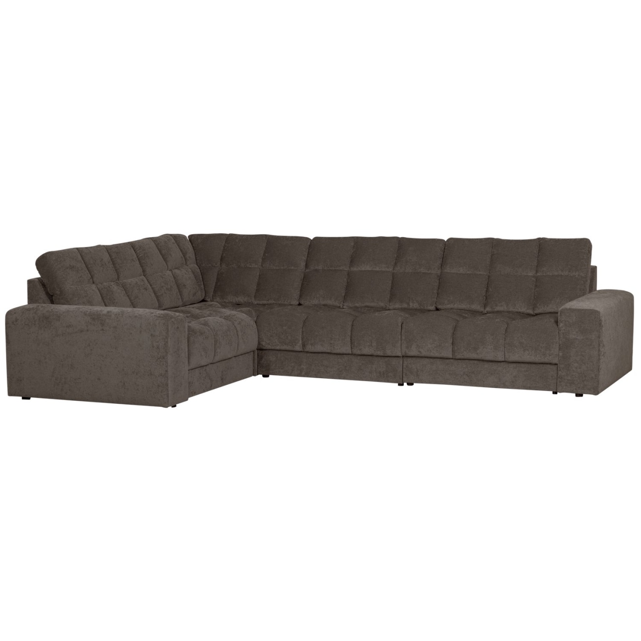 Ecksofa Date aus Webstoff Links, Grau