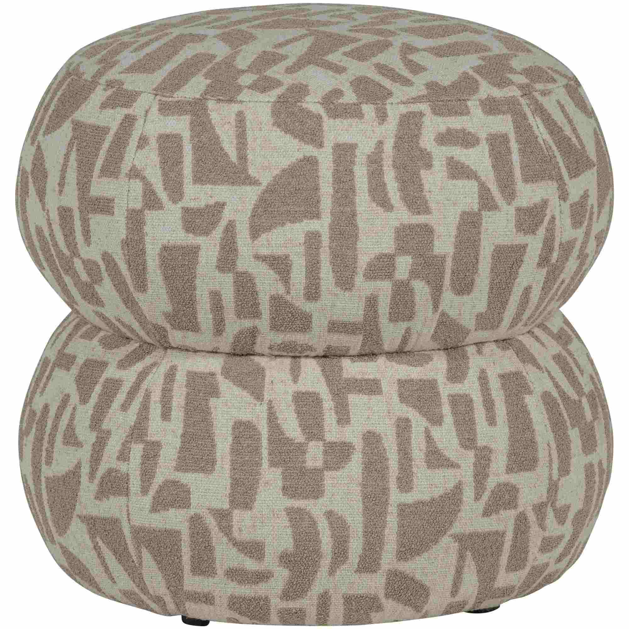 Hocker Anic Sand mit Muster - stilvoller Polsterhocker, modern & kreativ, 43 x 43 x 40 cm