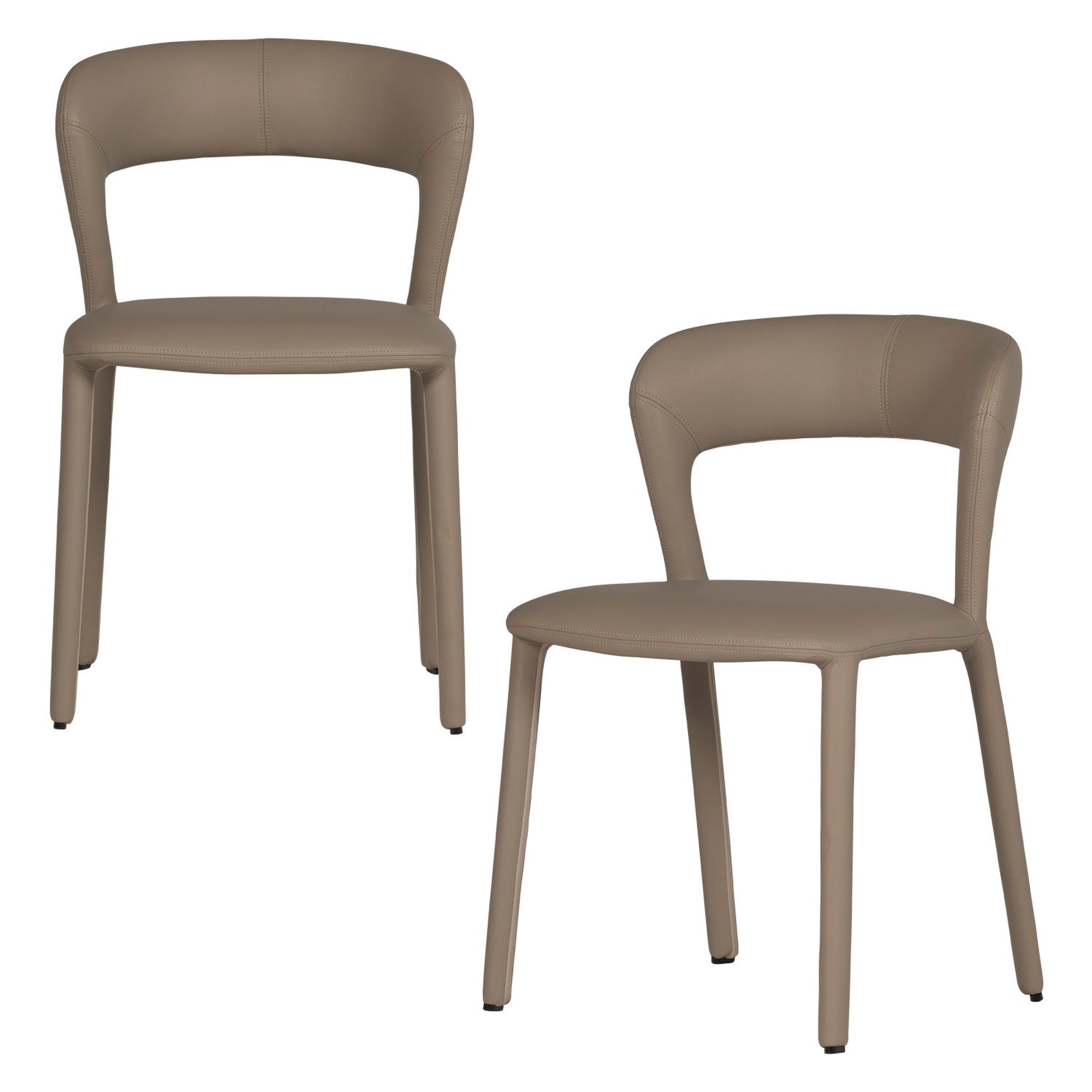 Esszimmerstuhl Noble 2er-Set in Sand Kunstleder - moderner & komplett gepolstert