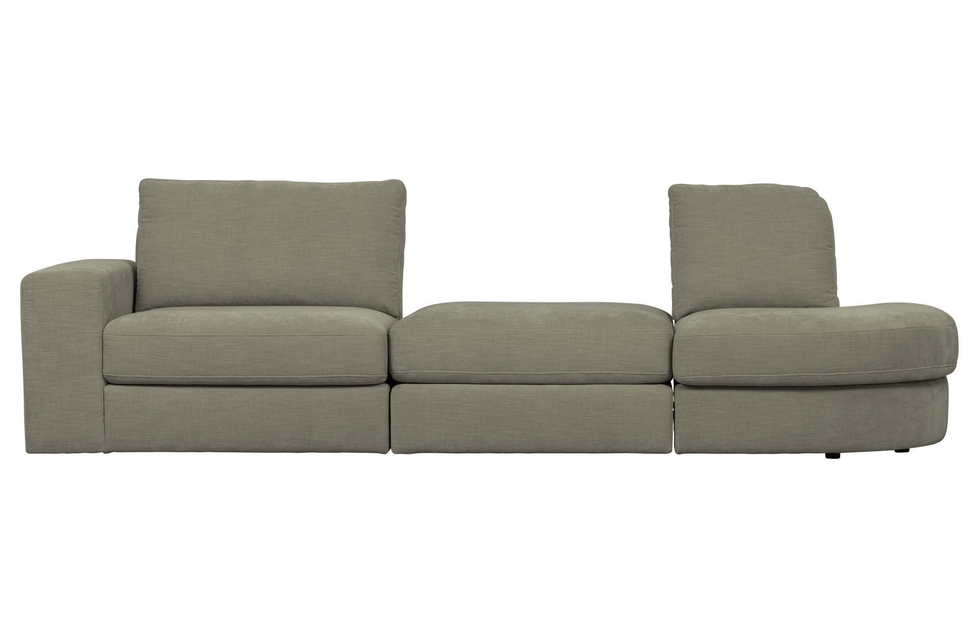 Modulsofa Family 1-Seat Eck-Element Rund Rechts, Grau