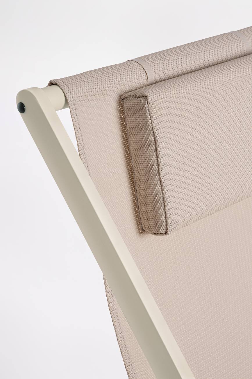 Liegestuhl Taylor Deckchair aus Aluminium und Textilene, Whisper