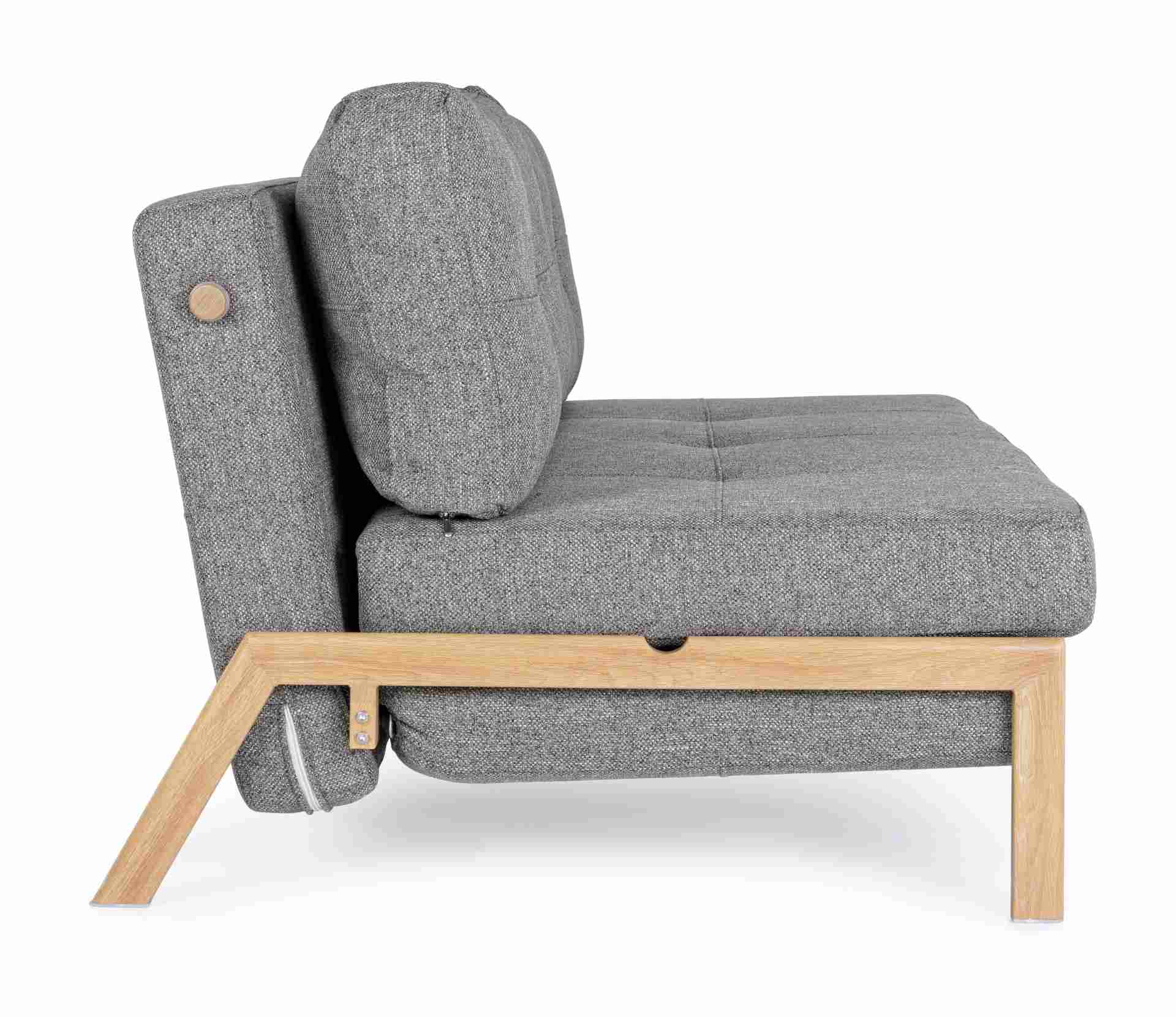 Schlafsofa Hayden mit Stoff-Bezug, 2-Sitzer, Grau