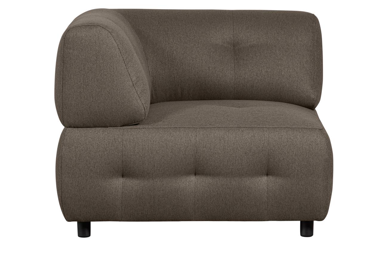 Modulsofa Louis Eck-Element aus gewebten Stoff, Taupe