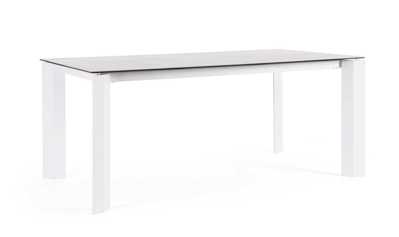 Gartenesstisch Otavio aus Aluminium 180x95 cm, Weiß