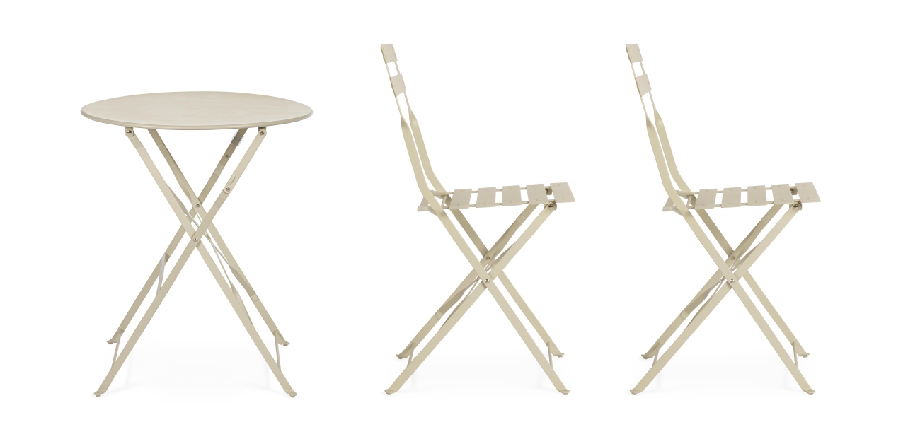Garten-Set Austin, Stühle & Tisch, Gips