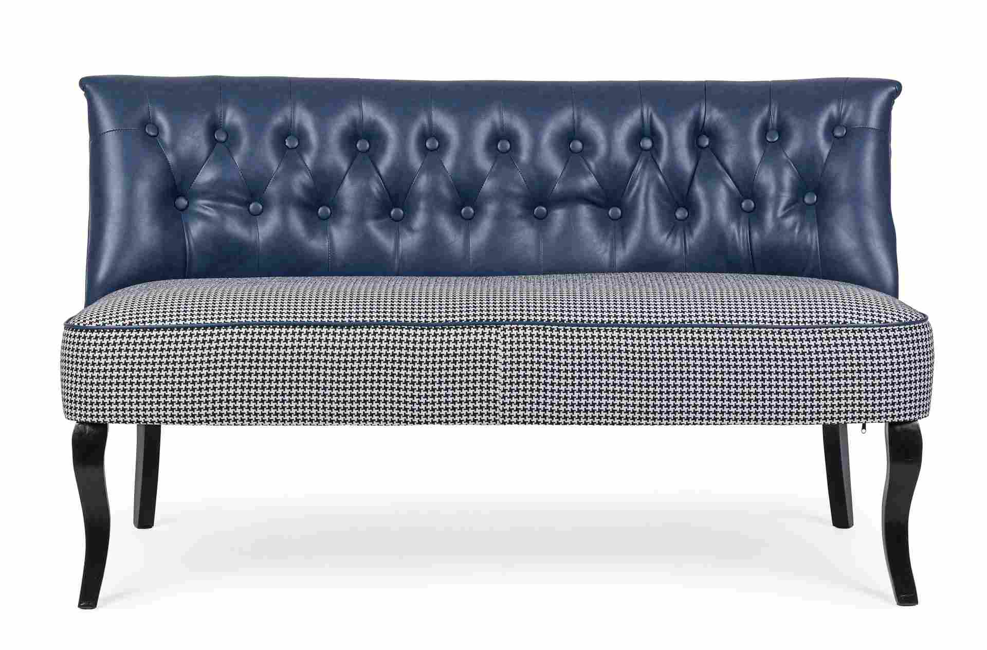 2-Sitzer Sofa Batilda aus Kunstleder, Blau