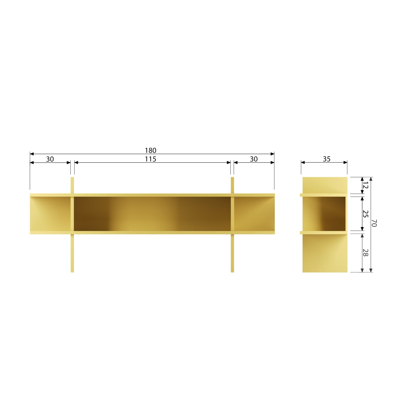 TV-Board Jana aus Kiefernholz 180 cm, Natur