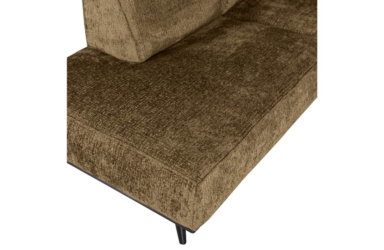 Ecksofa Statement aus Struktursamt Links, Brass