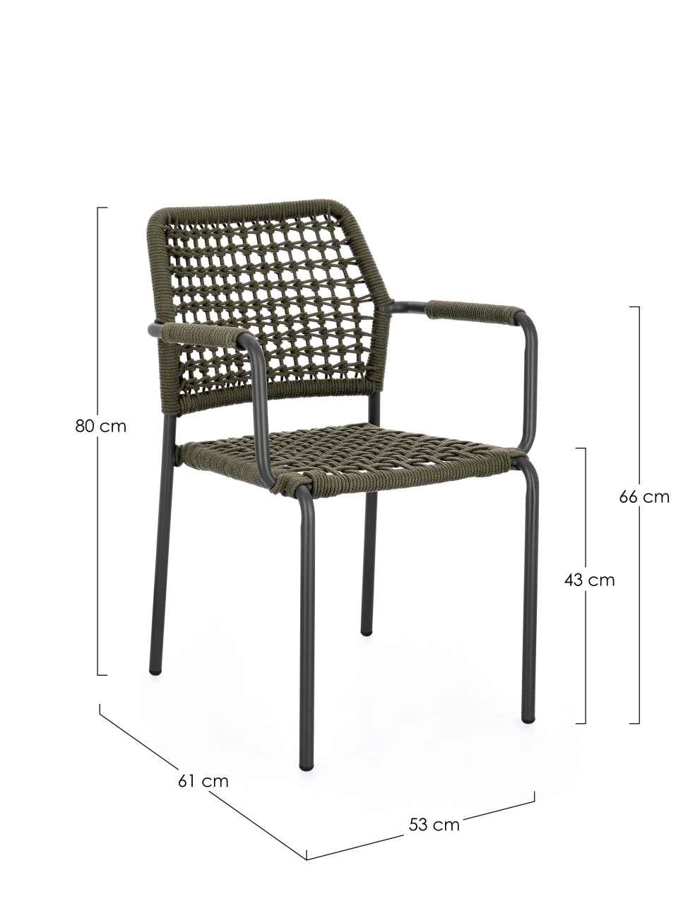 Gartenstuhl Rajada aus Aluminium, Grün / Anthrazit