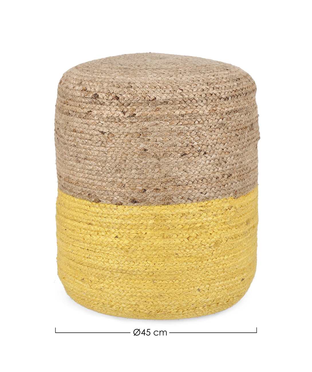 Pouf Jalala aus Jute, Gelb