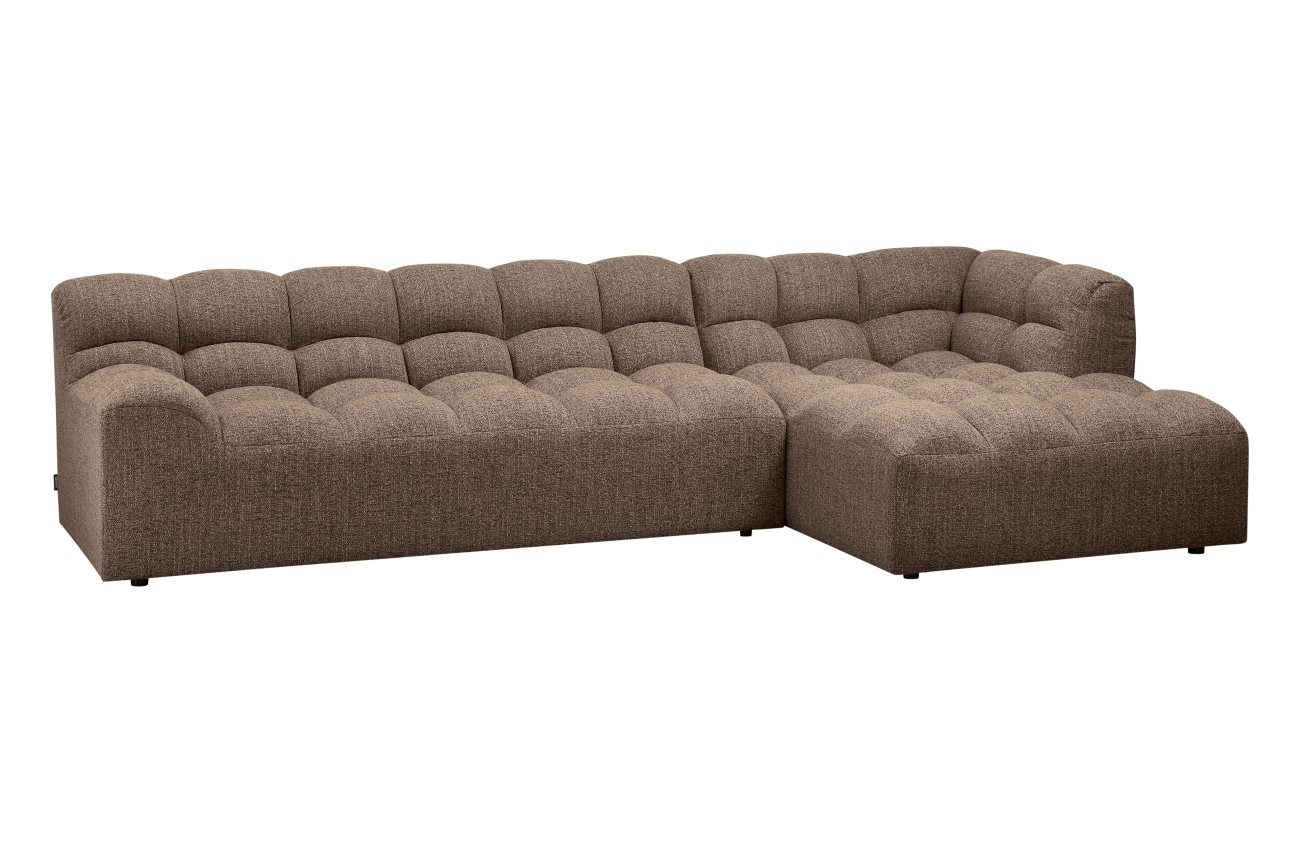 Chaiselongue Allure aus Melange-Stoff Rechts, Braun