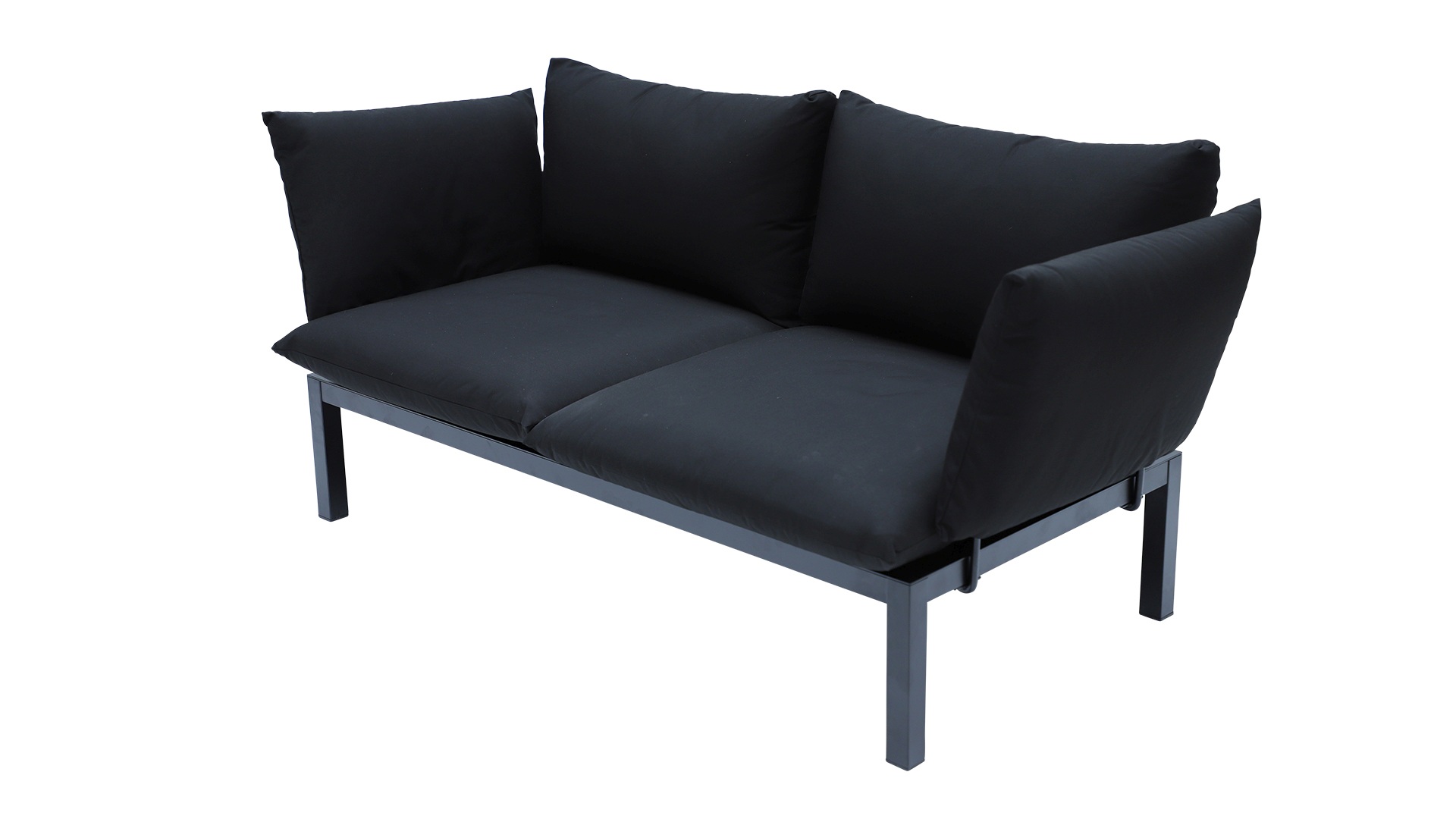 Garten Sofa Domino 2-Sitzer, Schwarz/Schwarz