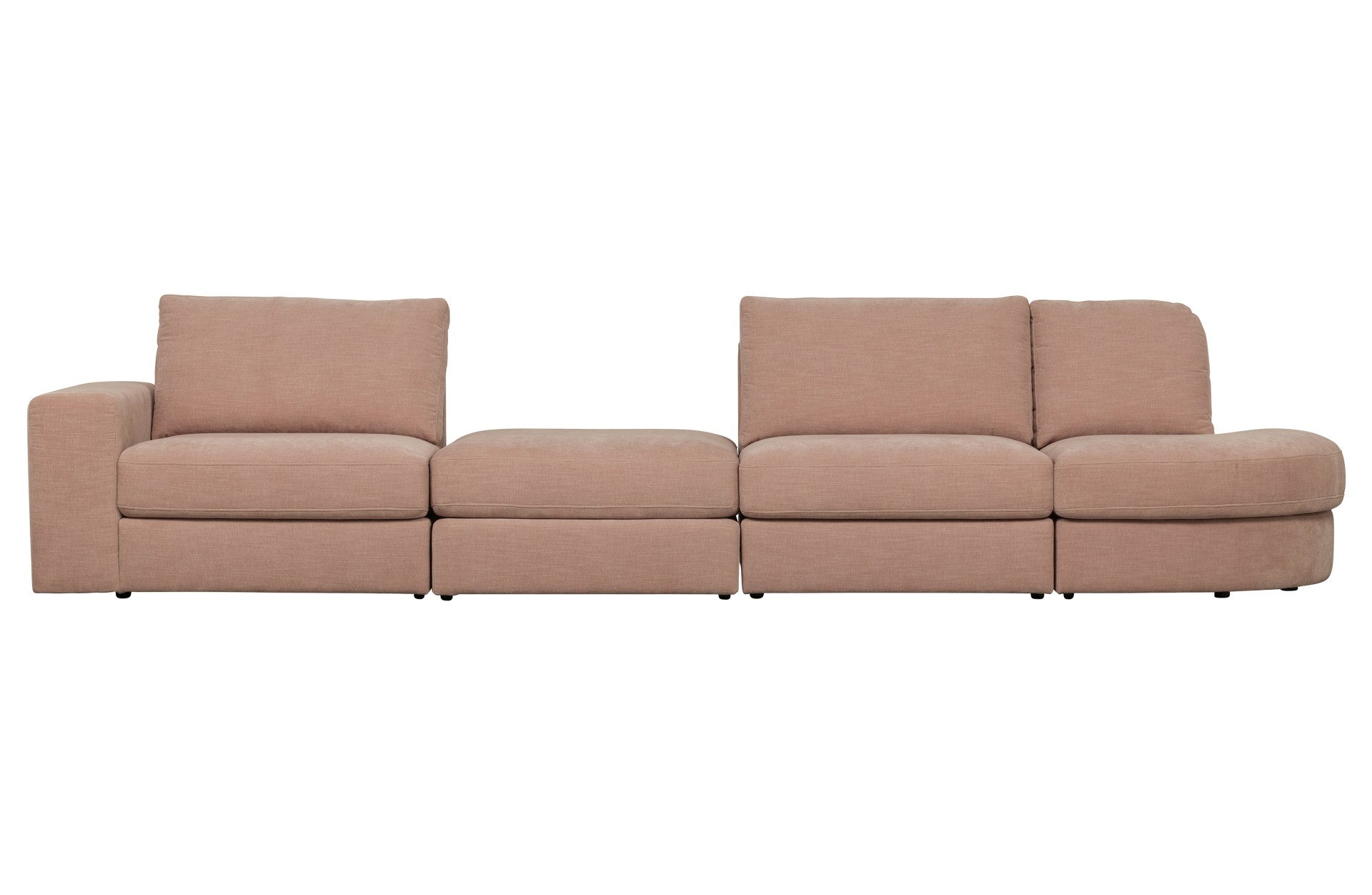 Modulsofa Family 1-Seat Eck-Element Rund Rechts, Rosa