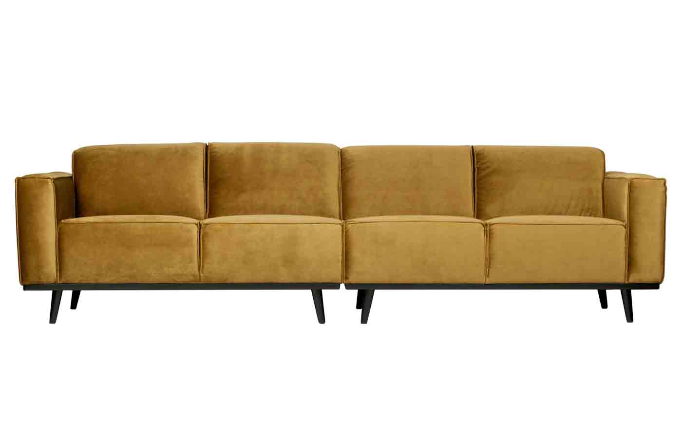 Bigsofa Statement Samt, 280cm Honig Gelb