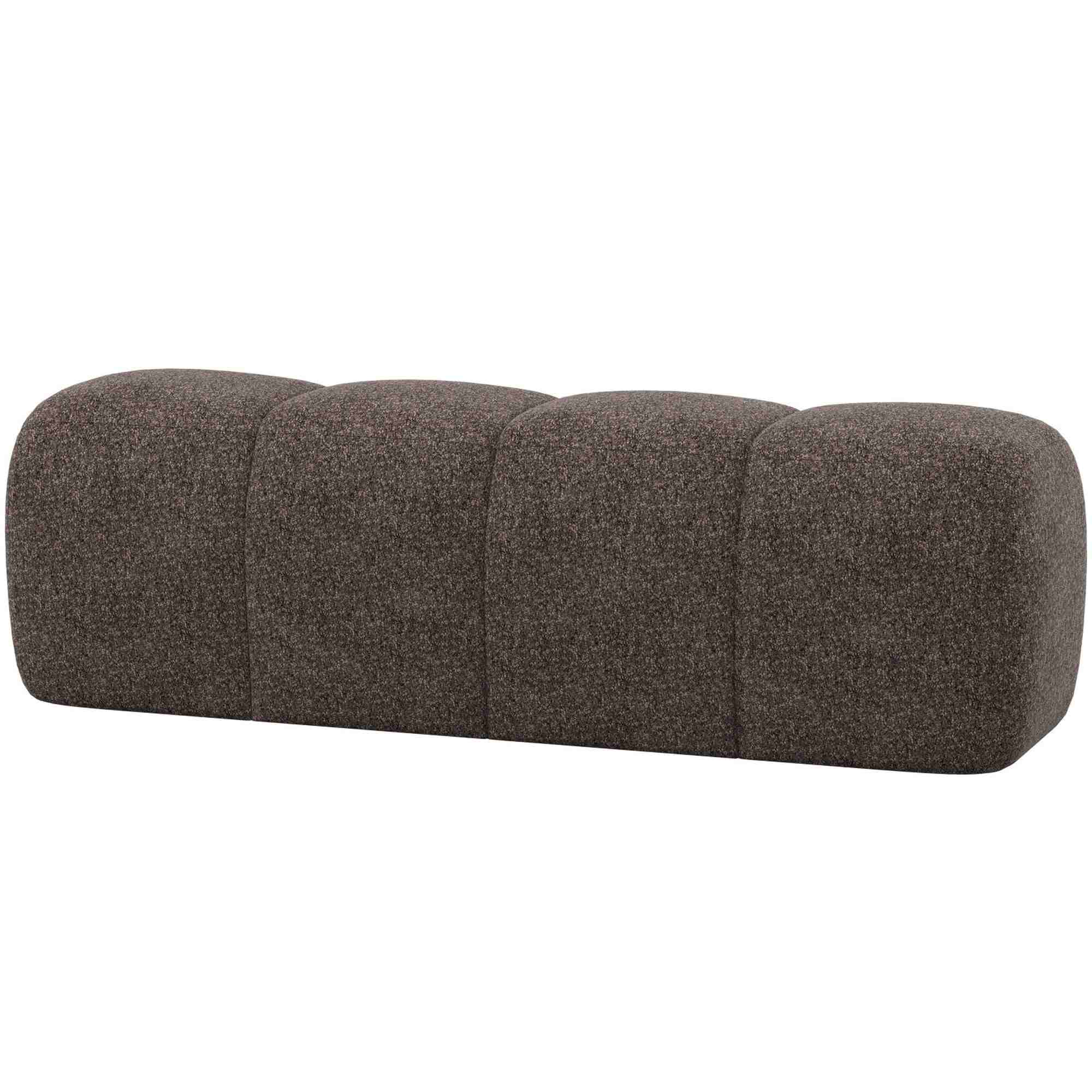 Essbank Mojo 164 cm aus Wollen-Stoff in Braun - bequeme Sitzbank mit Erweiterungsoption