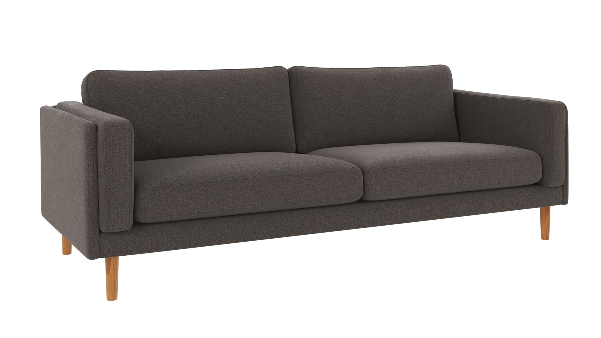 Sofa Braden 3-Sitzer, Beine Eiche, Bezug Rita Dunkelgrau
