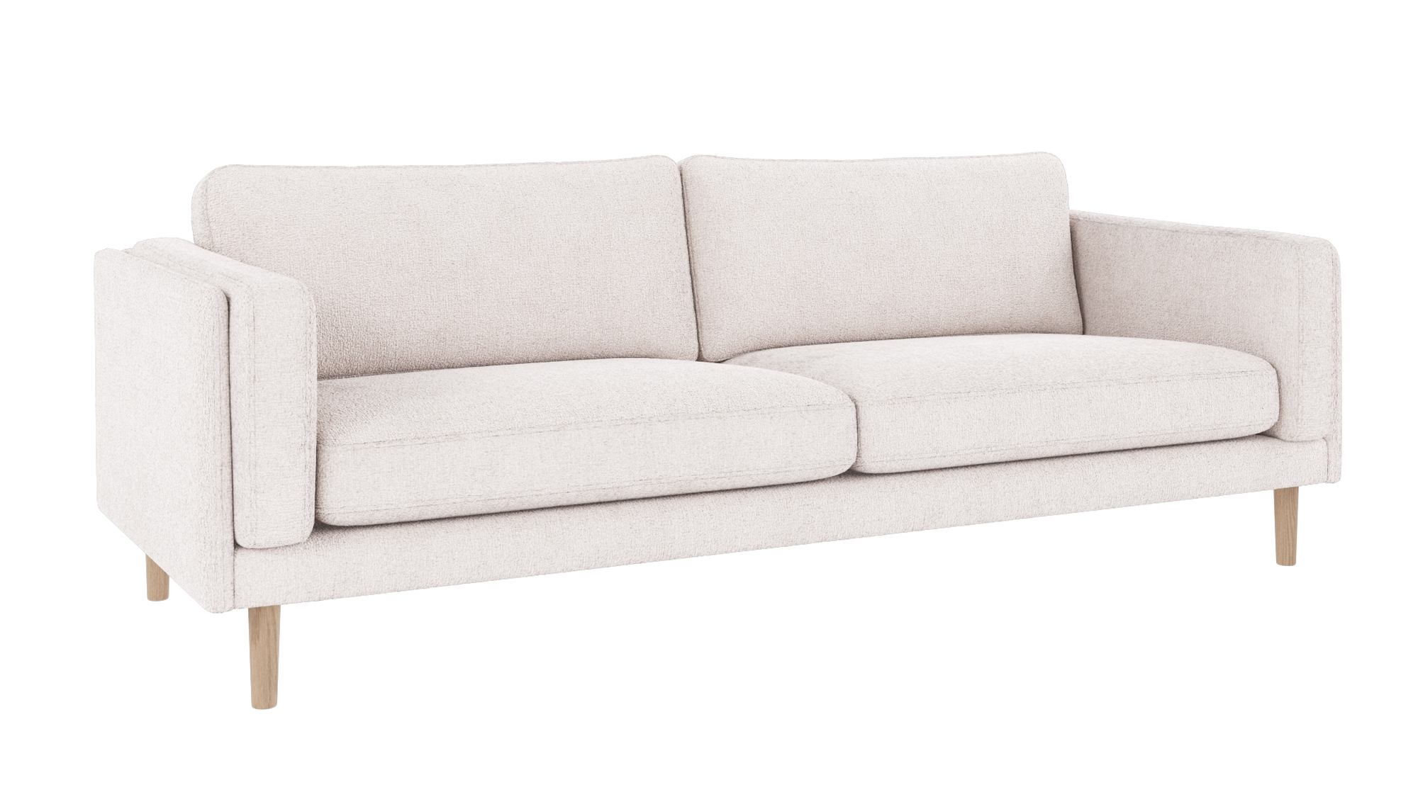 Sofa Braden 3-Sitzer, Beine Weiß pigmentiert, Bezug Greg Weiß
