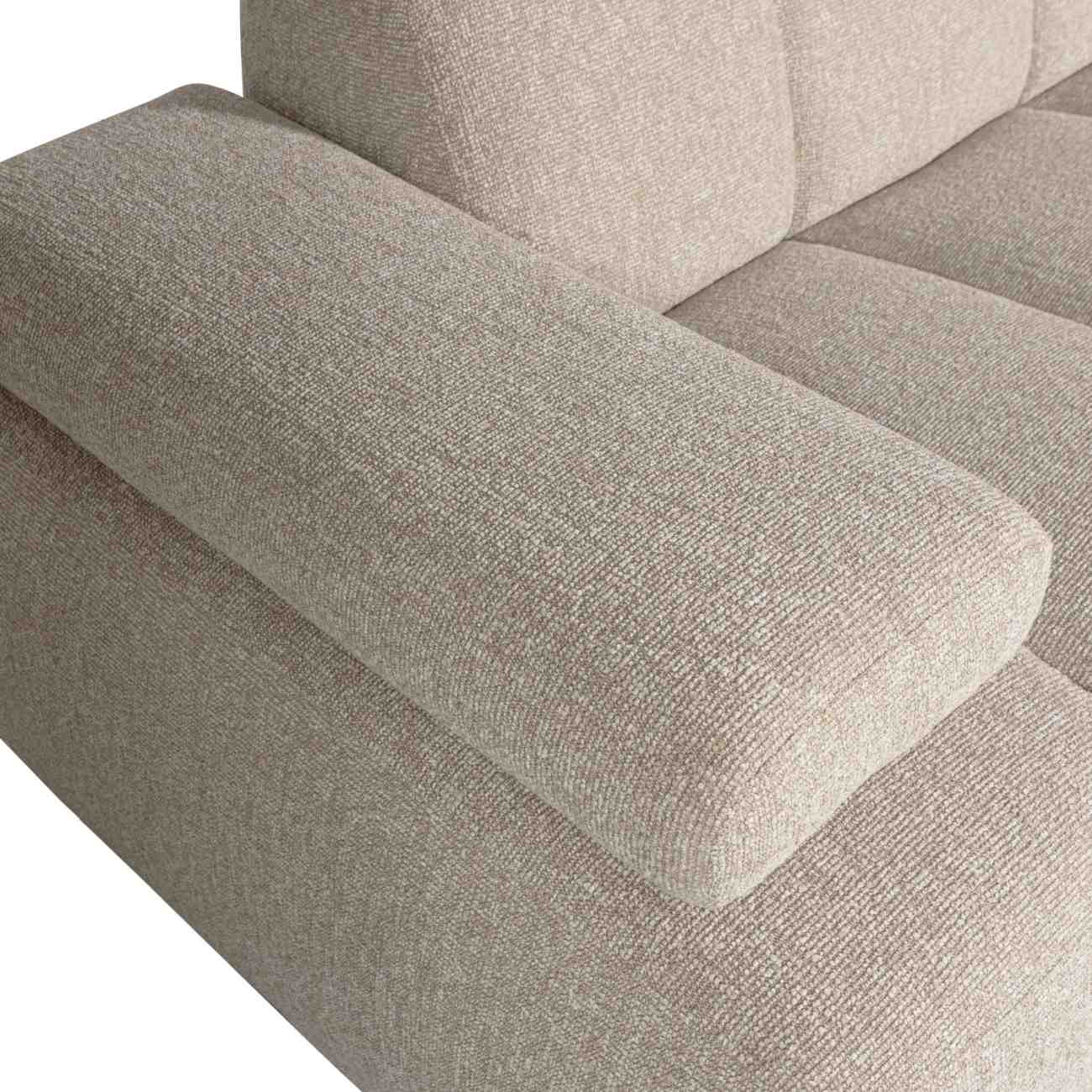 Chaiselongue Mojo aus Boucle-Stoff Rechts, Beige