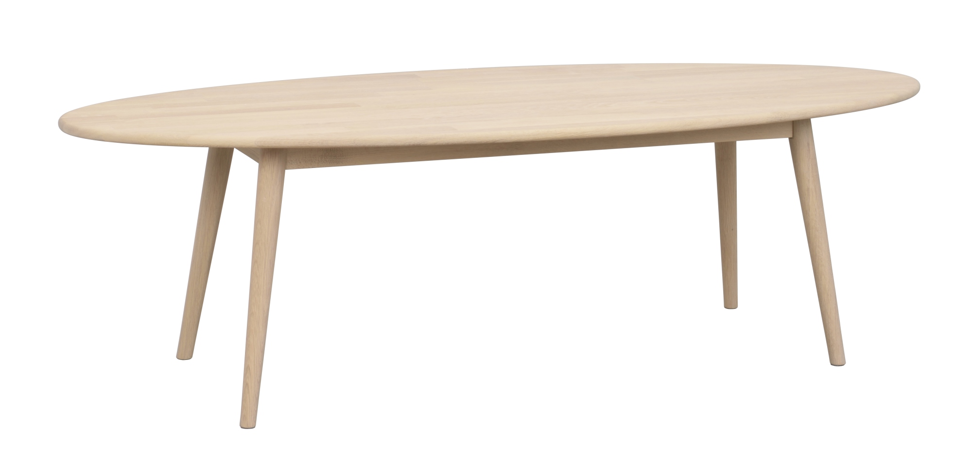 Couchtisch Tompkins Oval 150x60x45cm, Eiche Weiß pigmentiert