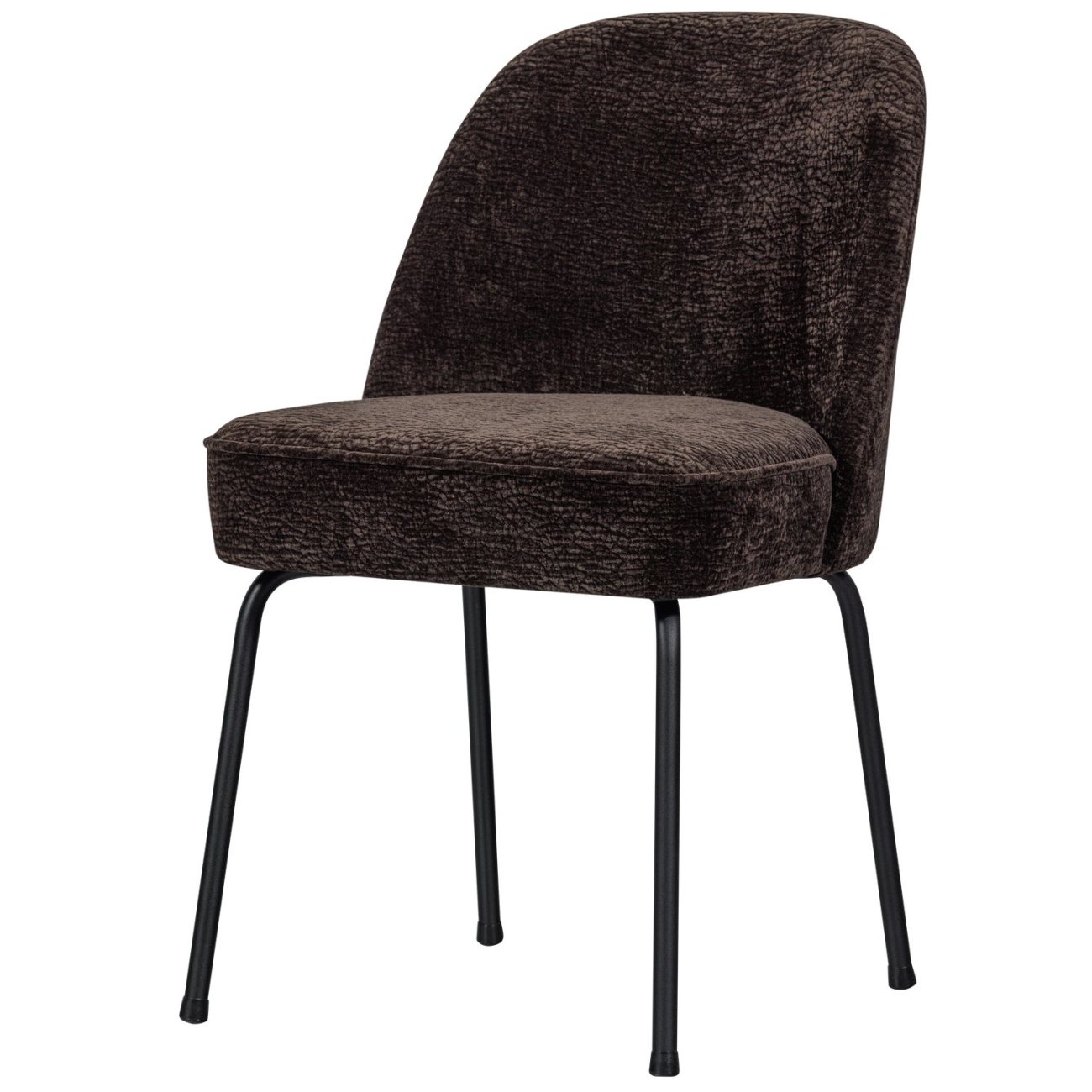 Esszimmerstuhl Vogue aus Chenille-Stoff, Schwarz/Dunkelbraun Esszimmerstuhl Vogue aus Chenille-Stoff, Schwarz/Dunkelbraun