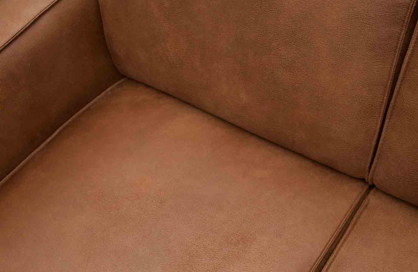 Ecksofa Statement Lederoptik, rechts Cognac