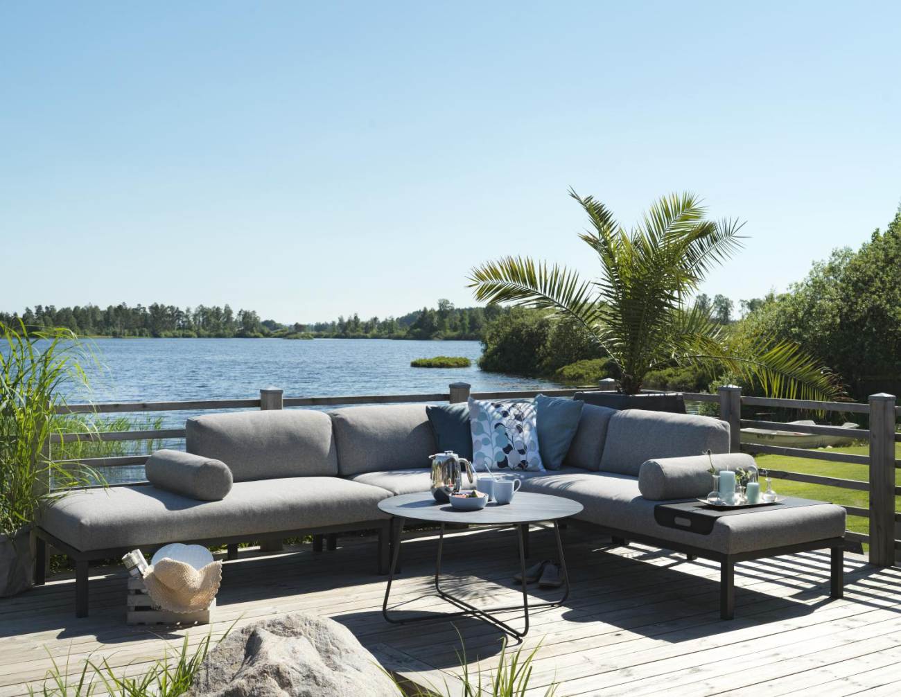 Gartenecksofa Gonesse mit Kissen