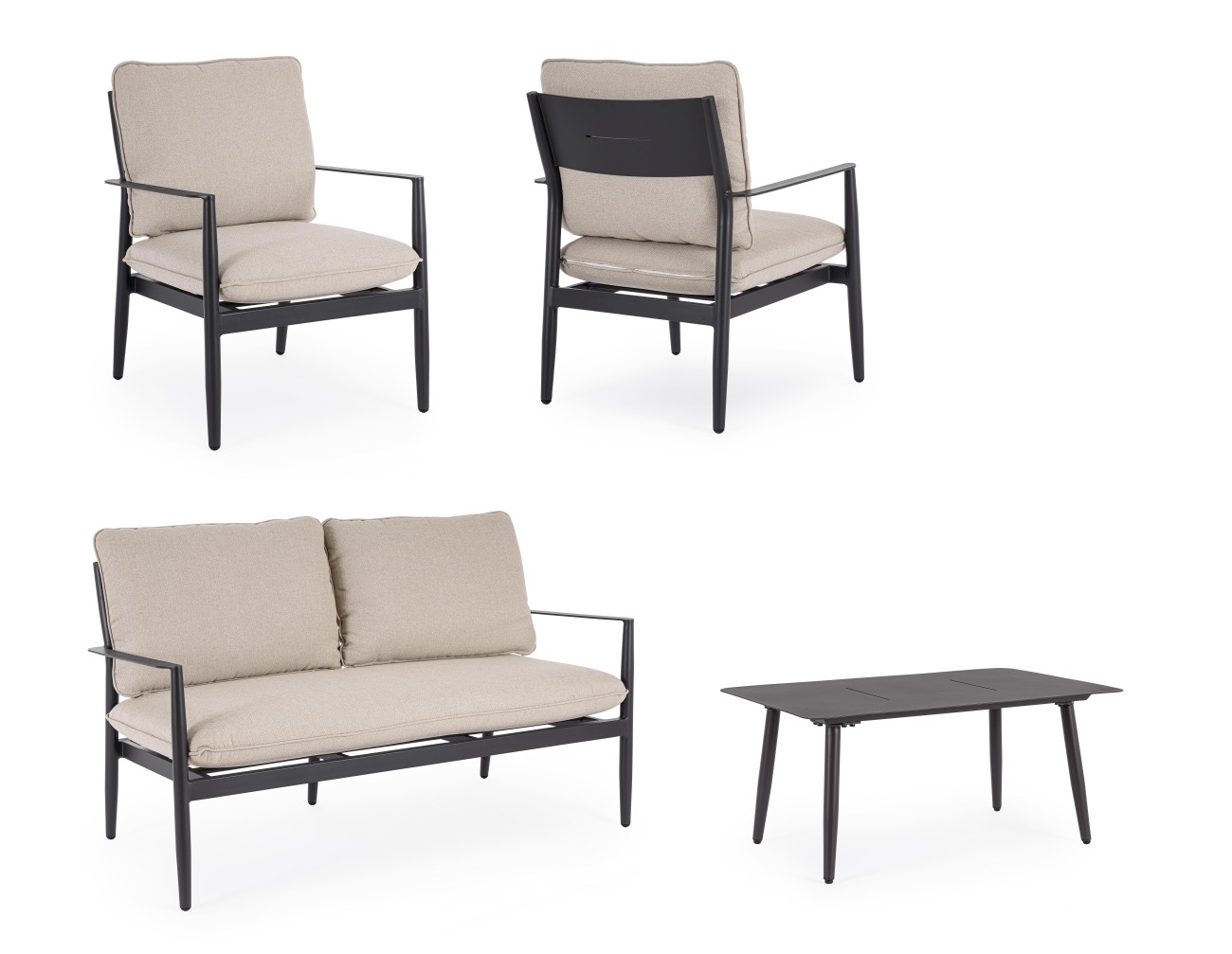 Garten-Set Nebula 4er Gruppe, Anthrazit