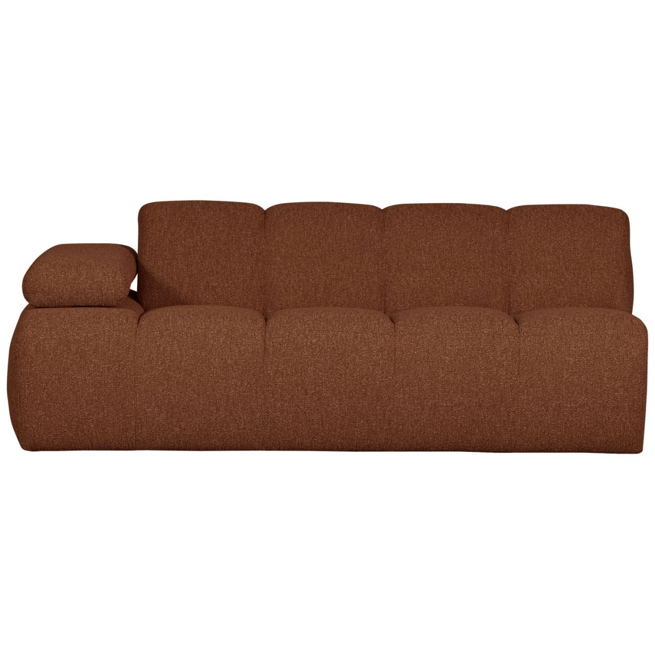 Modulsofa Mojo Boucle 2er Arm-Links, Rostbraun