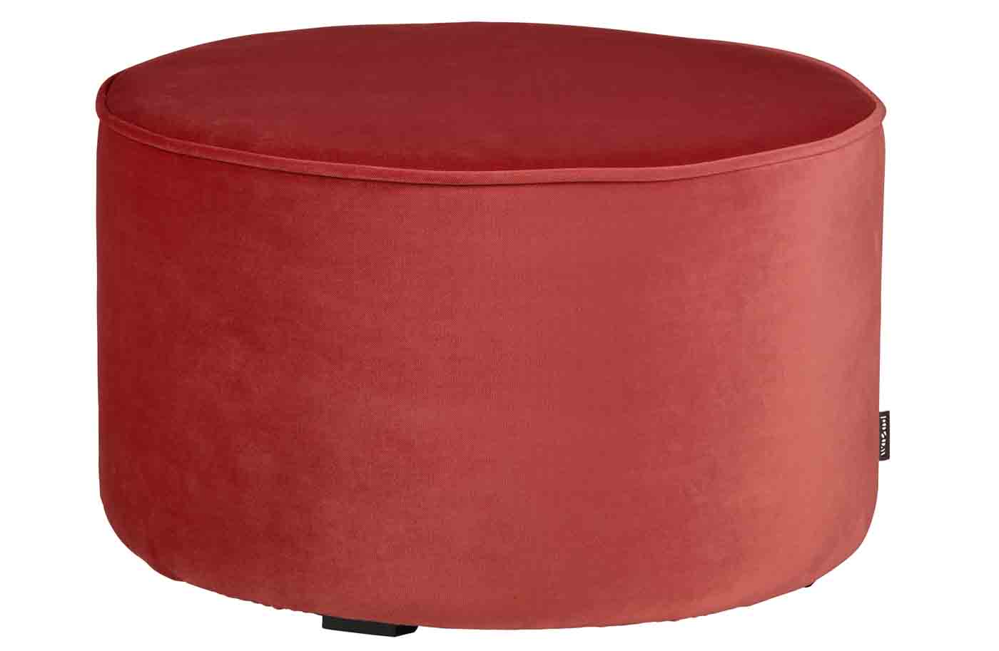 Hocker Sara Samt, Ø 60cm Rot