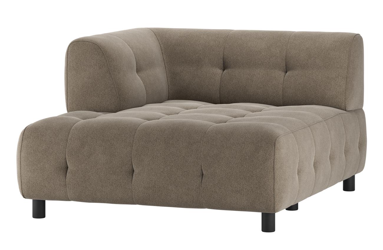 Modulsofa Louis Chaiselongue aus gewebten Stoff Links, Taupe