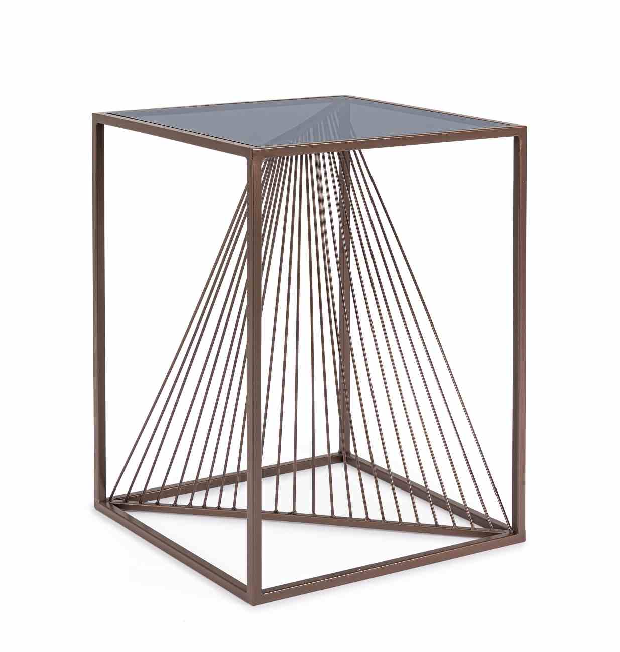 Beistelltisch Espiral aus Metall Braun, 40x40 cm