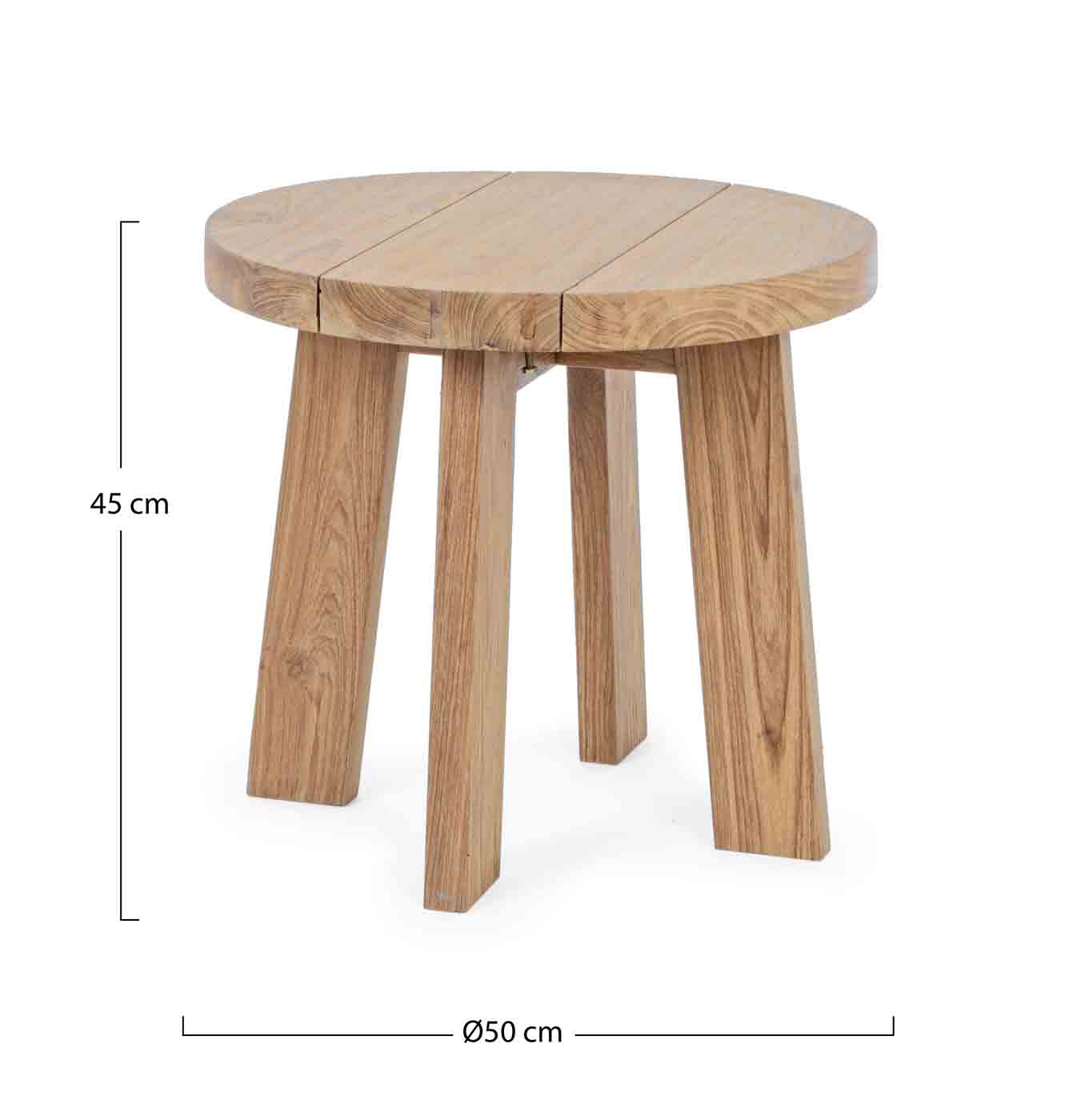 Beistelltisch Bolivar aus recyceltem Teakholz, Ø 50 cm