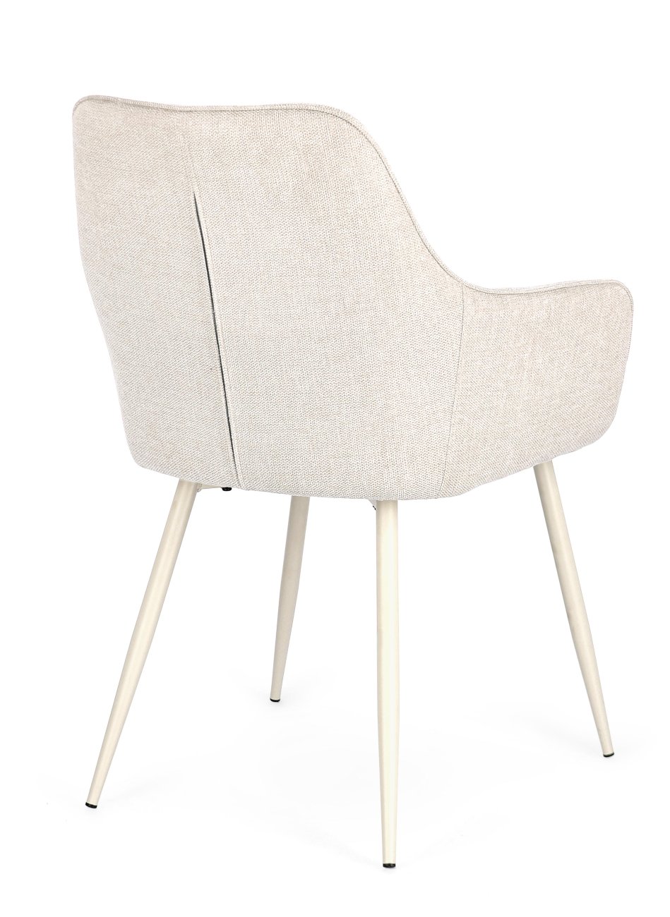 Esszimmerstuhl Cora 2er-Set mit Armlehne, Beige / Beige