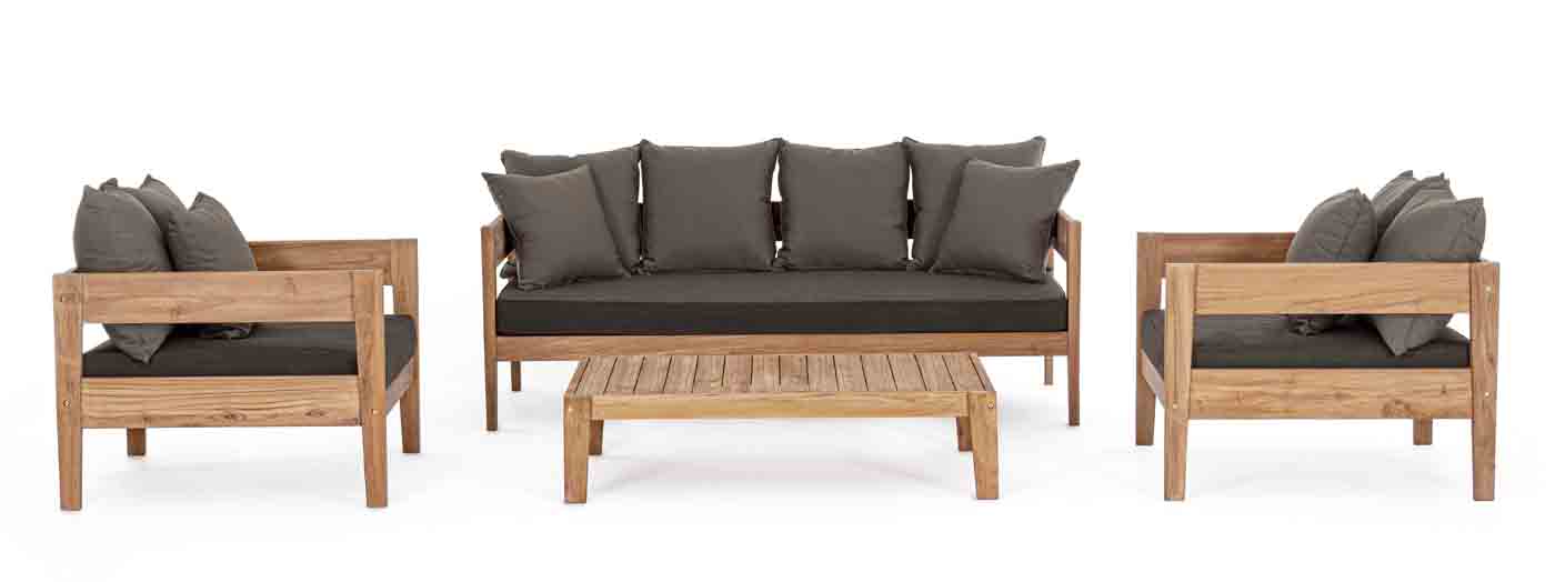 3 Sitzer Sofa Namiba aus Teakholz, inkl. Kissen