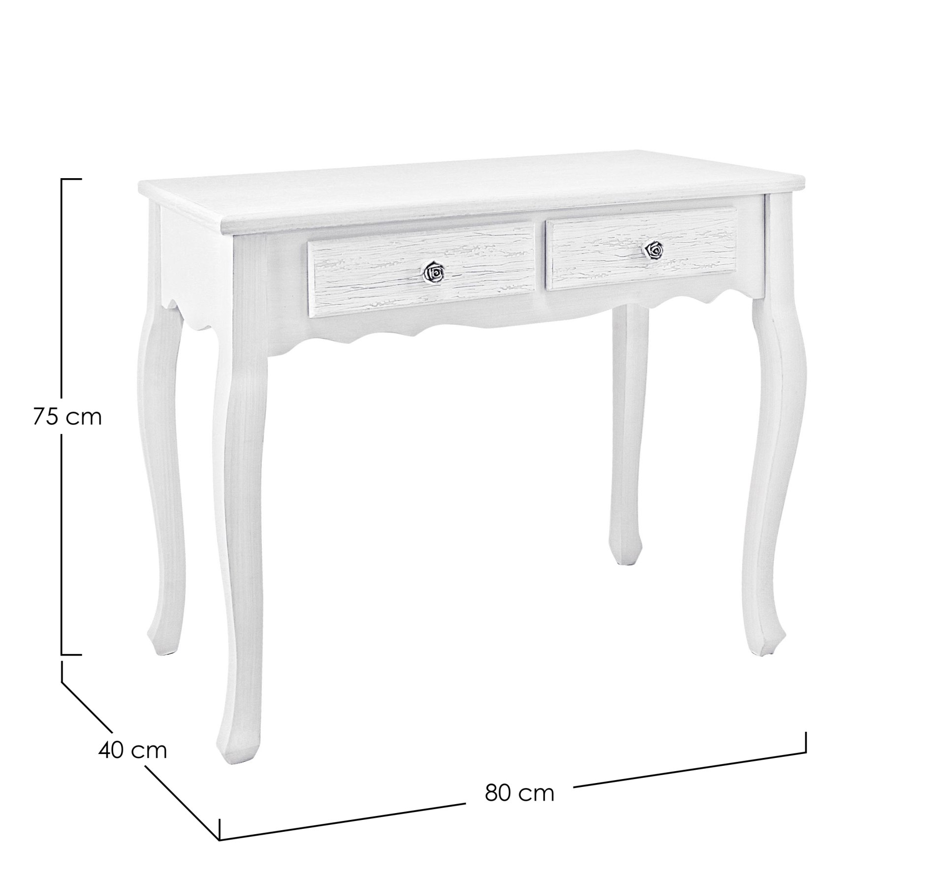 Konsole Blanc aus MDF mit 2 Schubladen