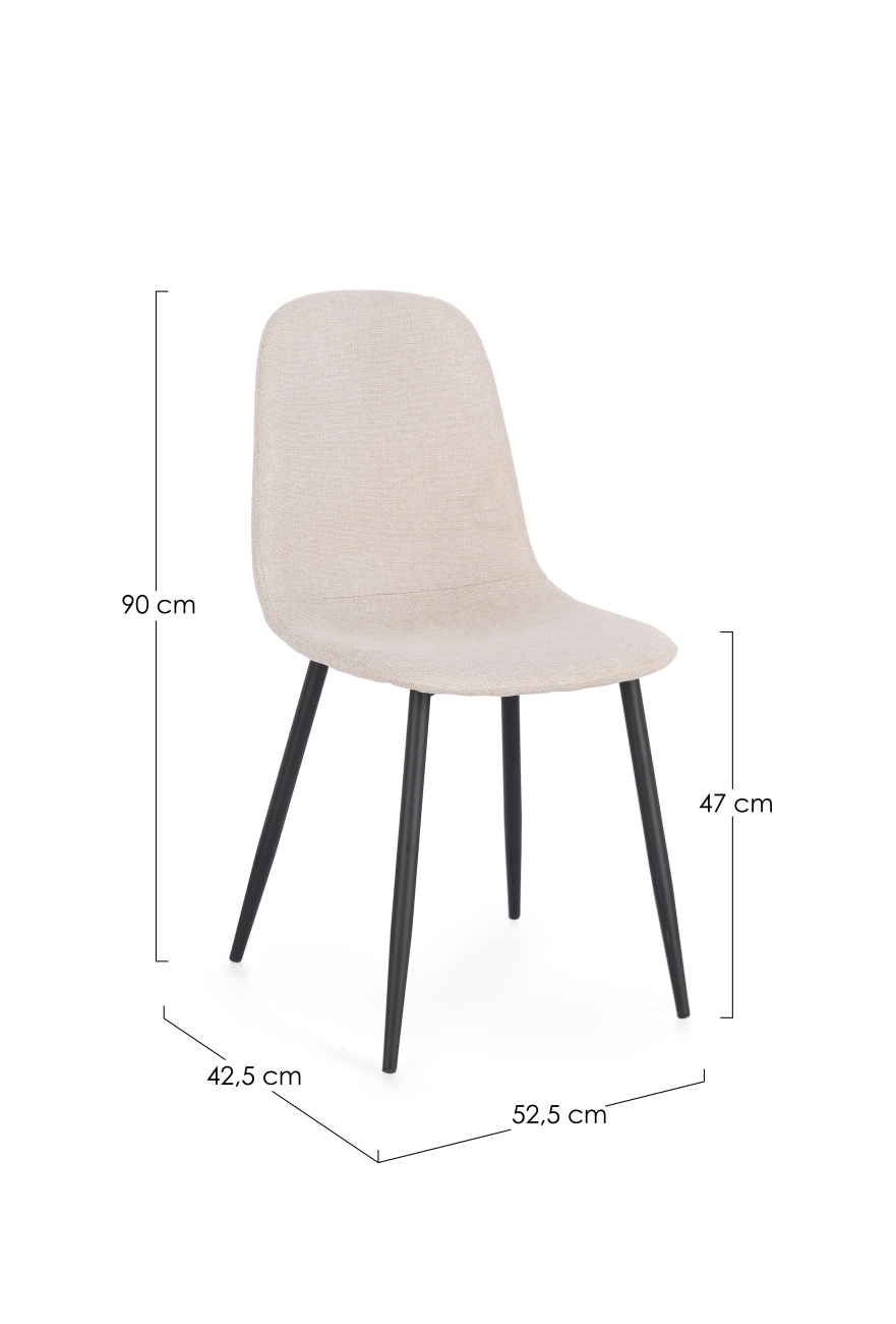 Esszimmerstuhl Irelia 4er-Set aus Stoff, Beige/Schwarz