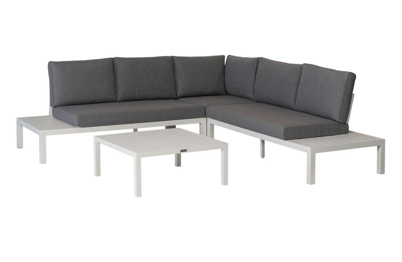 Gartenecksofa La Vida aus Aluminium, Weiß