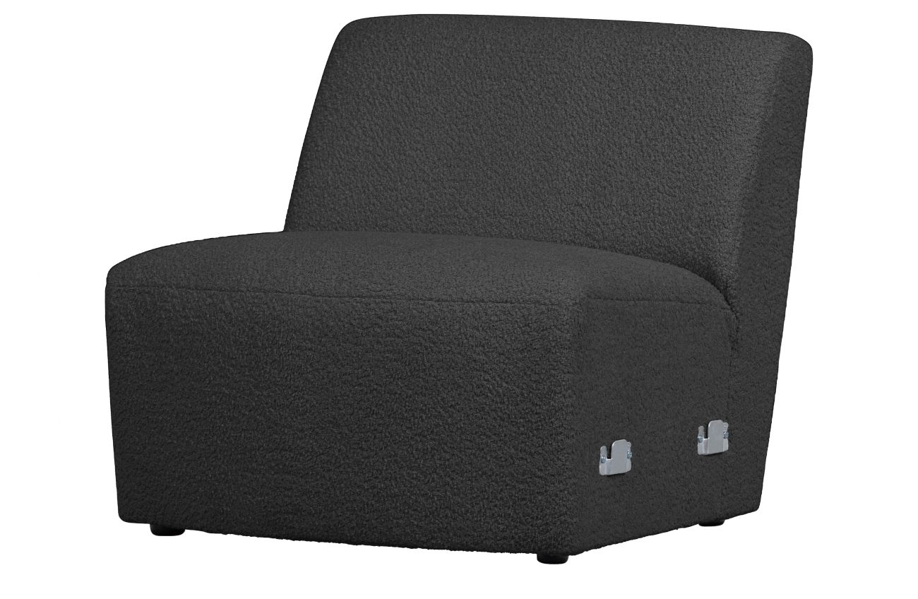 Modulsofa Coco 1-Sitzer aus Boucle-Stoff, Dunkelgrau